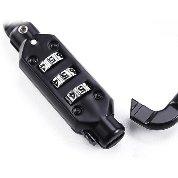

bike locks anti-theft helmet lock 3 digit password for luggage (black)