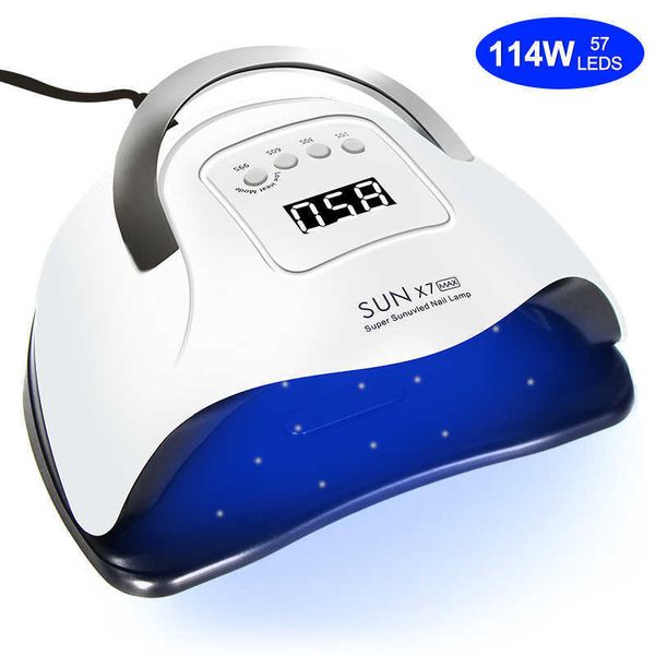 

114w nail lamp 54 leds uv lamps fast curing nail dryer with big room and timer smart sensor nail lamp 210608