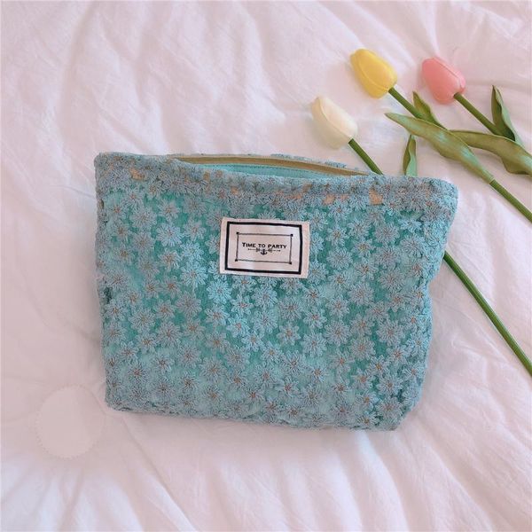 

lace embroidery cosmetic bag women floral make up organizer travel toiletry large capacity grils beauty storage pouch bags & cases