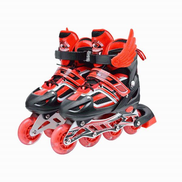 

inline & roller skates 4 wheels pu leather adjustable hardwearing skating for children more choices solid beginner size s to l