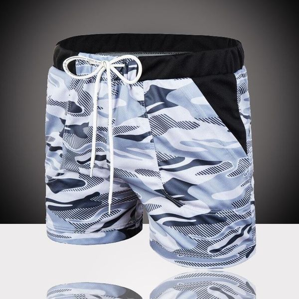 

running shorts mens sports fitness beach surf summer camouflage swimming workout, Black;blue