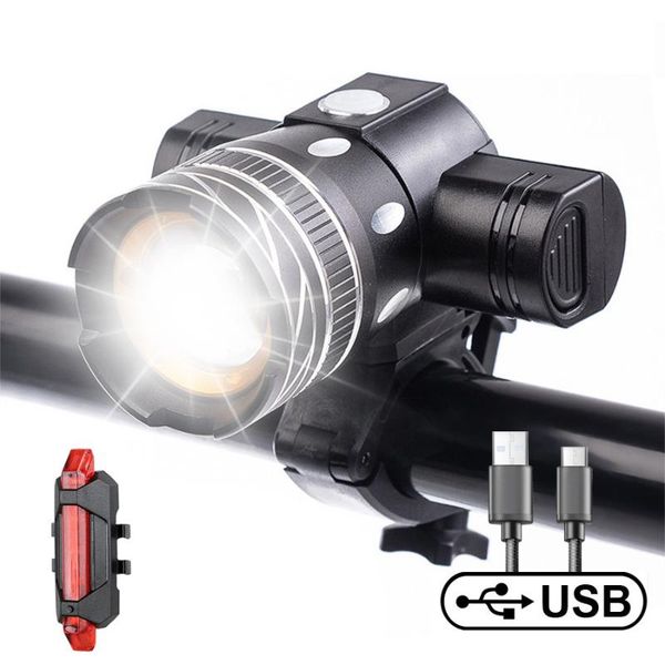 

bike lights waterproof bicycle light night warning usb charging t6 mountain riding equipment headlight