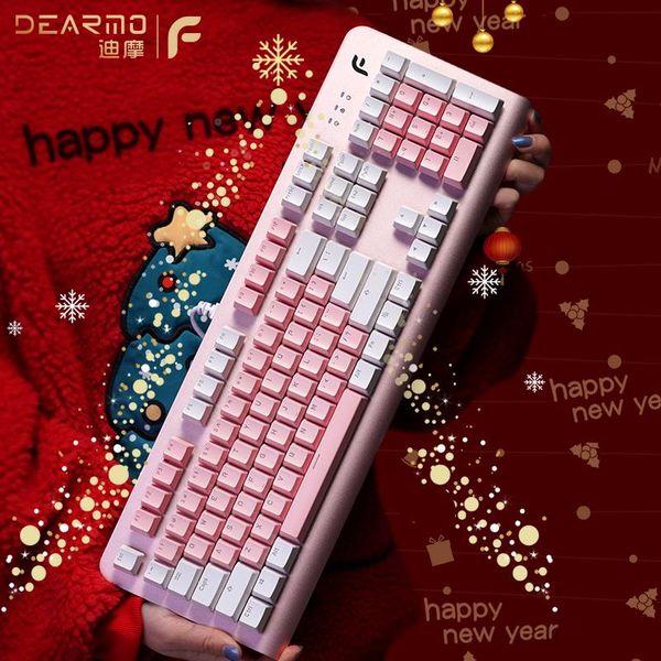 

mechanical keyboard game 104-key rgb green axis office wired keyboards