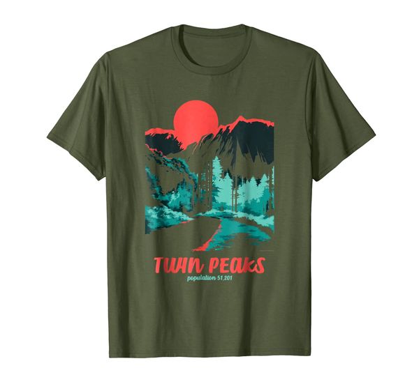 

twin peaks classic tonal color pop poster graphic t-shirt, White;black