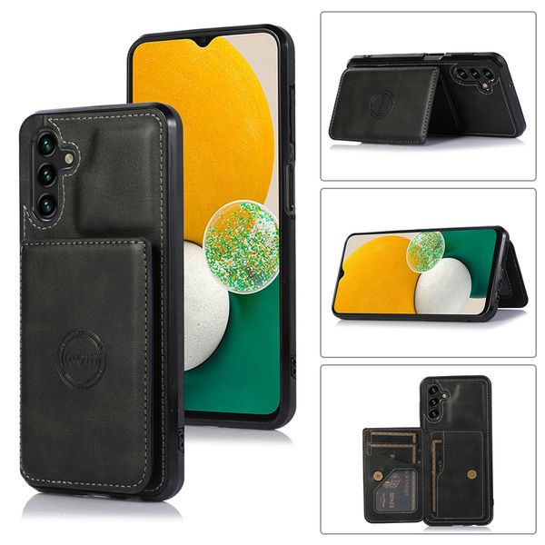 Magnetic Car Wallet Cartão Slot Couro Capas De Telefone Celular Para Samsung Galaxy A13 A12 A22 A32 A42 A52 A72 A82 5G A02 A02S A21S A01 Core A11 A21 A41 A51 A71 M01 M11 M31