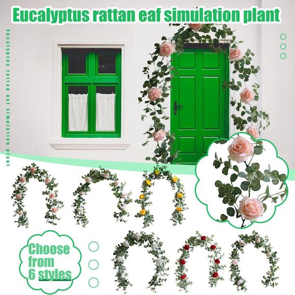 

wreath garland 7 rose artificial floral vines decoration indoor outdoor dÃ©cor wealth home wedding door decor decorative flowers & wreaths