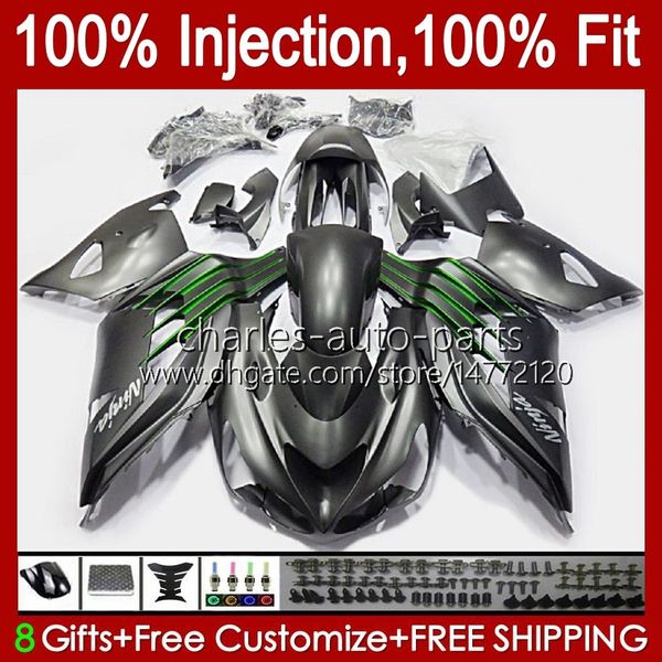 Einspritzkörper für KAWASAKI NINJA ZX 14R 14 R ZZR 1400 CC ZZR1400 06 07 08 09 10 11 4No.64 ZX14R ZZR-1400 06-11 ZX-14R 2006 2007 2008 2009 2010 2011 OEM-Verkleidung mattschwarz