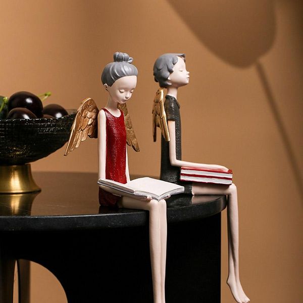 

decorative objects & figurines creative wings music girl decoration children room layout cute decorations living tv cabinet home crafts gift