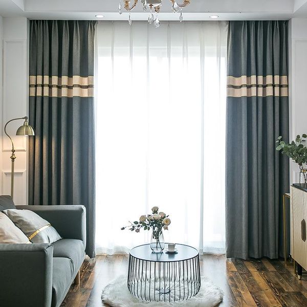 

curtain & drapes fashionable simple embroidery curtains for living room bedroom chinese balcony shading linen seamless stitching