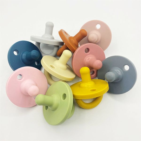 

silicone baby soothers bpa soft silicone infant pacifier sleeping nipple 7 colors match pacifieir holder 4659 q2