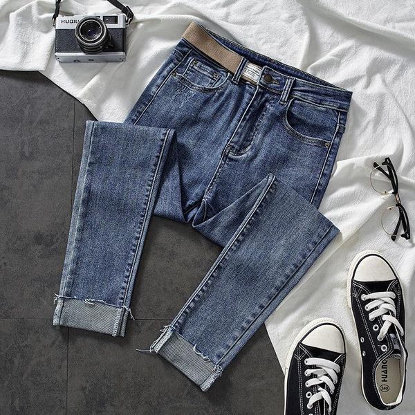 

women's jeans women 2021 spring summer fashion high waist slim denim trousers female tight pencil pants ladies thin skinny p78, Blue
