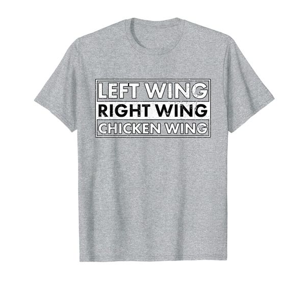 

left wing right wing chicken wing funny political humor t-shirt, White;black