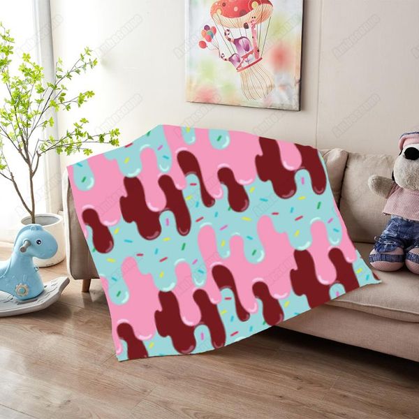 

blankets melted ice cream print blanket summer kids for beds sofa throw picnic custom