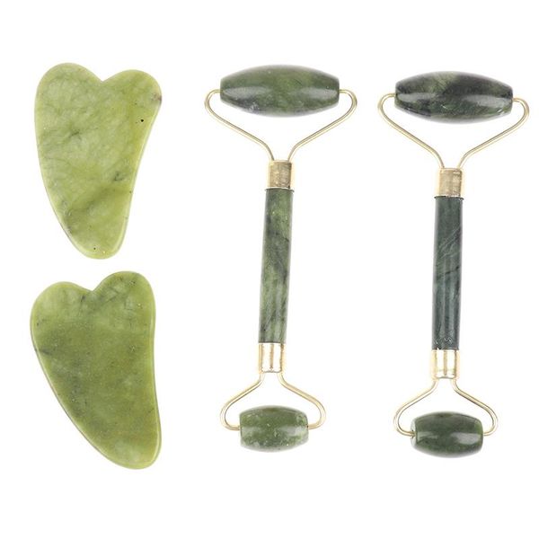 

other massage items natural gua sha jade stone roller + guasha board spa scraper stoneacupoint face eye care tool set