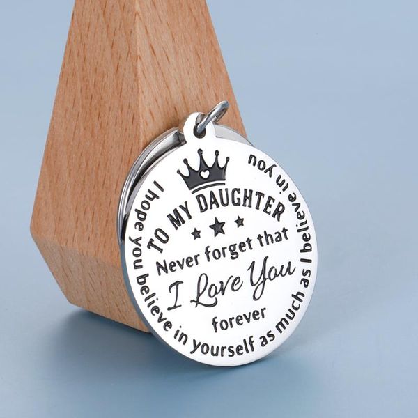 

keychains to my daughter keychain gifts from mom dad women girls adoptive step birthdayncouragement mothers day, Silver