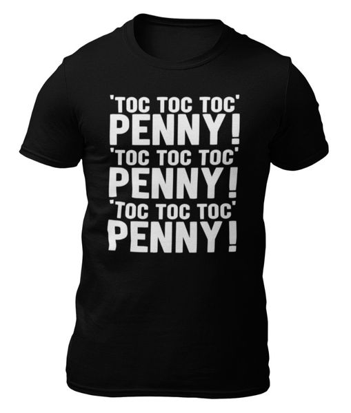 

T-shirt-Big Bathroom theory knock knock knock penny-t-shirt -, White;black
