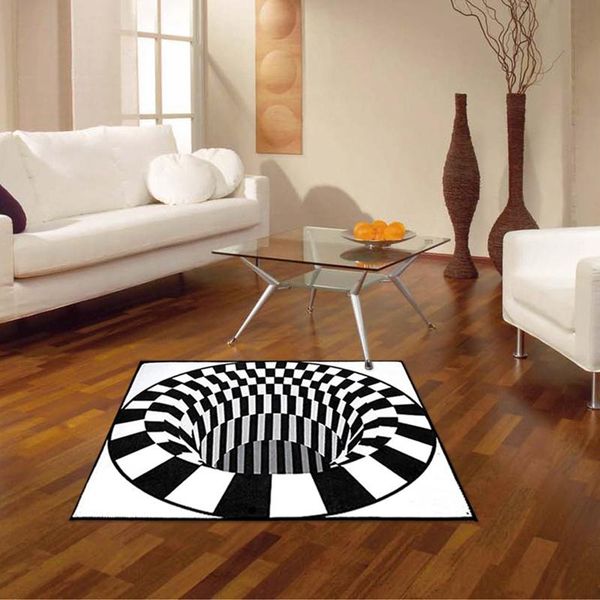 

carpets 3d swirl print optical illusion areas rug carpet floor pad non-slip doormat mats for home