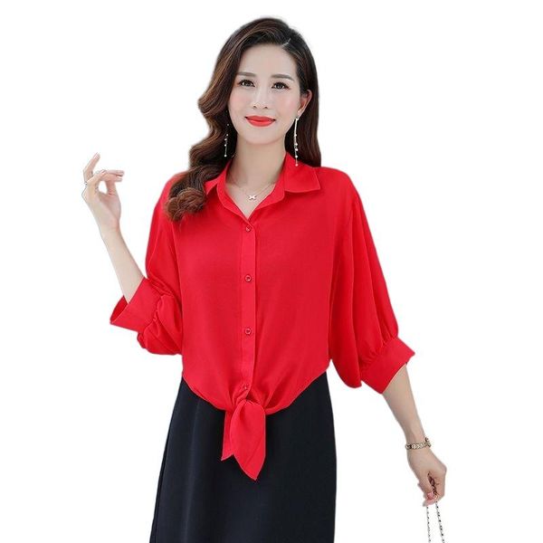 

women's blouses & shirts large size small shawl over cardigan 2021 summer butterfly bow air-conditioned shirt chiffon blouse, White