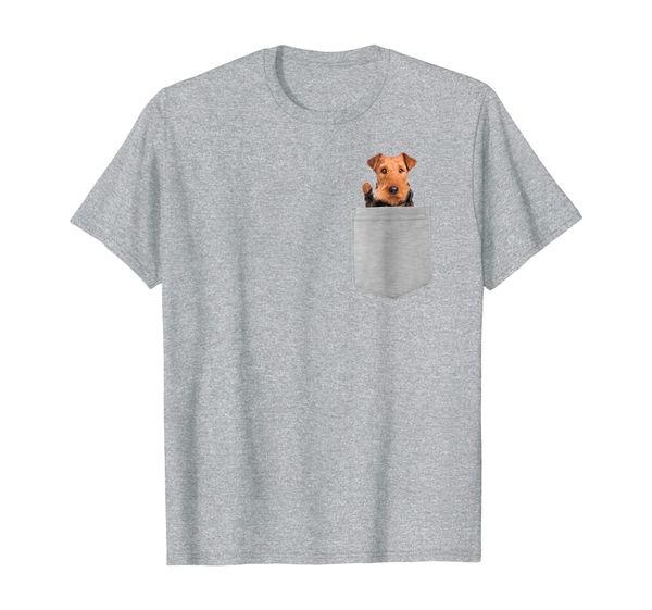 

airedale terrier dog in your pocket t-shirt, White;black