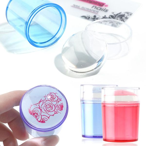 

nail art kits 4cm head stamper with plastic scraper set stamp for stamping polish print manicure transparent kit