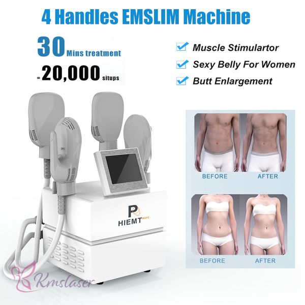 4 alças Emslim Hi-EMT Máquina de emagrecimento Músculo Estimulação Eletromagnética Fat Burning Massage Massage Shaping Beauty Equipment