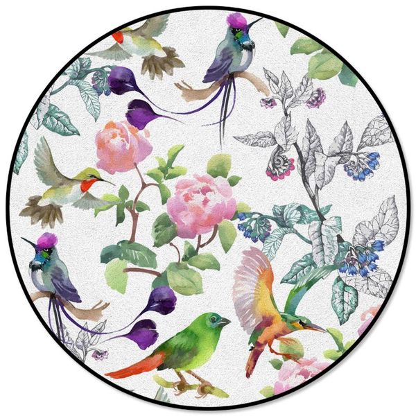 

carpets birds plants flowers leaves branches carpet for living room children bed floor round home decor rugs soft mat