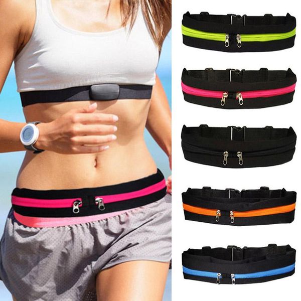 

dual pocket running belt nylon waist pack for women men convenient travel multifunctional waterproof phone bag bags