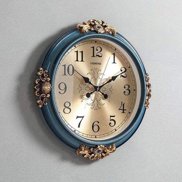 

wall clocks gold luxury creative clock retro silent modern watch vintage home american living room horloge mural gift