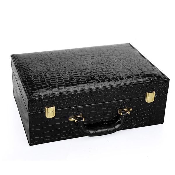 

gift wrap high-end black flip box crocodile texture hard thick shoes portable