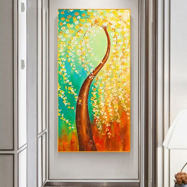 Rich Baum Leinwand Malerei Wandkunst für Wohnzimmereingang Moderne dekorative Gemälde Landschaft Poster und Drucke
