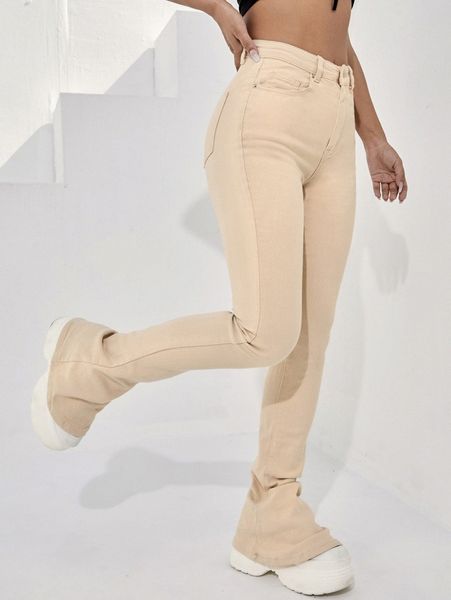 

solid bootcut jeans v1fs#, Blue