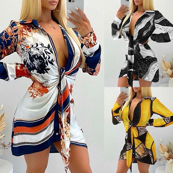 

spring print cardigan lace up hip wrap shirt, White;black