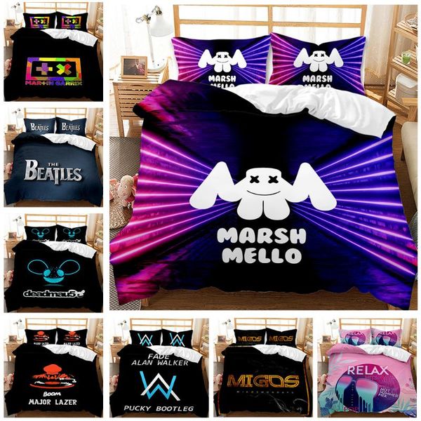 

bedding sets set  music festival theme 3d printed soft polyester with pillowcases easy care for teen adults