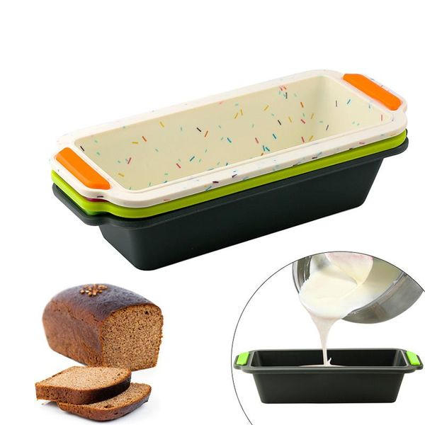 

rectangular silicone bread pan mold toast cake tray long square mould bakeware non-stick baking tools moulds