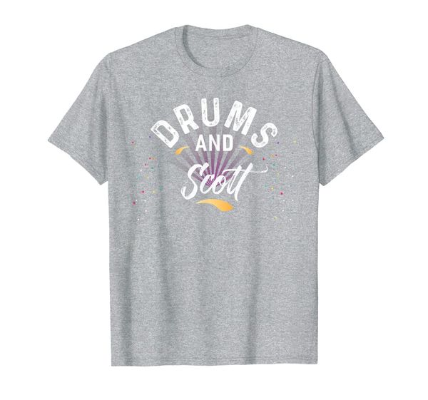 

drums and scott t-shirt for drummer t-shirt, White;black