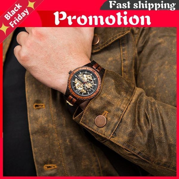 

wristwatches wooden watch men automatic mechanical couple waterproof luminous hand self-wind luxury women male gift, Slivery;brown