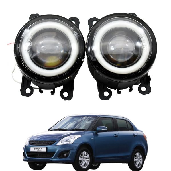 

2 pieces car led lens fog lights assembly angel eye drl daytime runinng light lamp for suzuki swift dzire za-spec 2014 2015