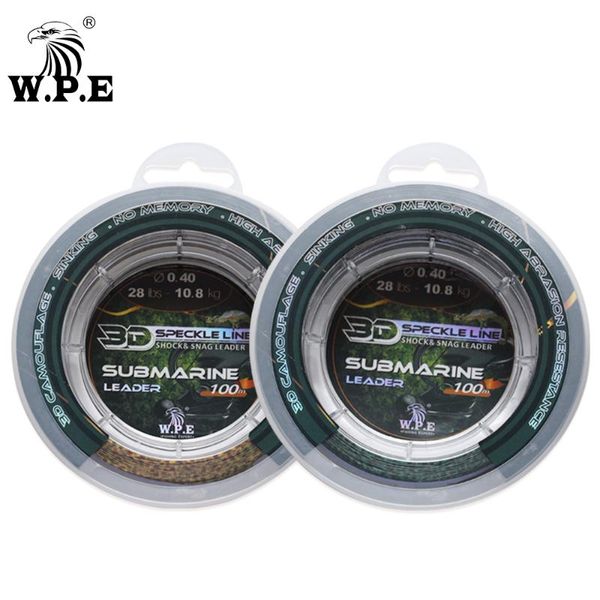 

w.p.e brand nylon fishing line 100m/150m/300m/500m 10-52lb multicolor 2-13# 3d speckle leader sinking braid
