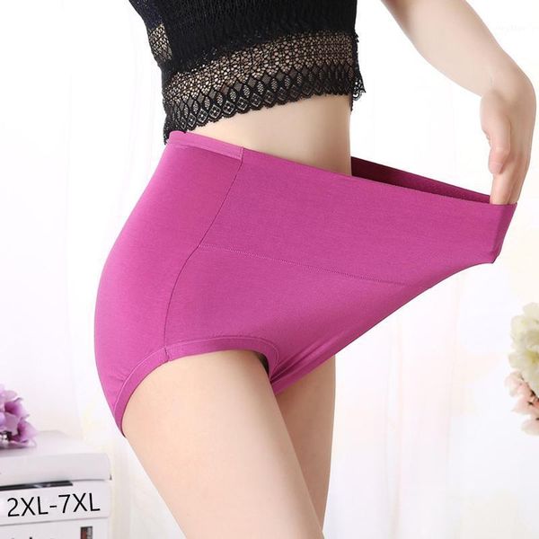 

plus size 6xl 7xl women panties bamboo fiber underwear high waist body shaping briefs female women's, Black;pink