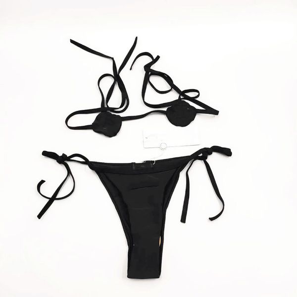 

New Sexy Bikini Swimwear Women Letters Two-Piece Bikini Set Pink And Black Bathing Suit Beachwear Summer Lady Swimsuit