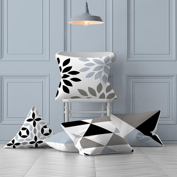 

decor pillow case throw cushion cotton waist cover linen home sofa car gray