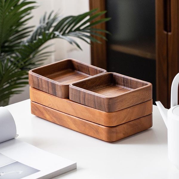 

dishes & plates south american walnut rectangular tray japanese-style wooden dessert solid wood tea household fruit