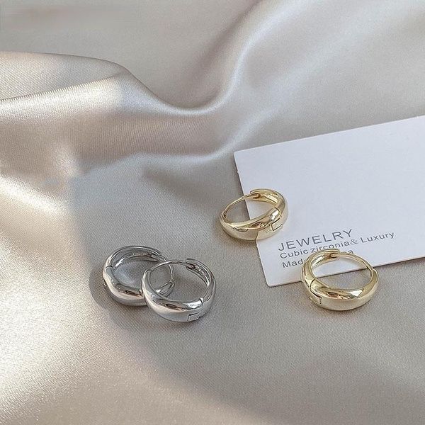 

hoop & huggie 925 sterling silver circle arc earrings retro simple exquisite couple valentine's day gift wholesale s-e1373, Golden;silver