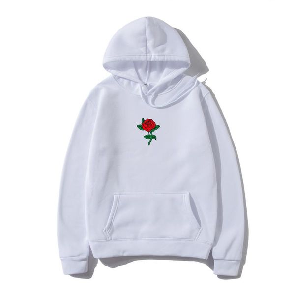 

men's hoodies & sweatshirts hoodie harajuku sweatshirt mens fashion print flower hooded clothes streetwear men pullover rose hoody m, Black