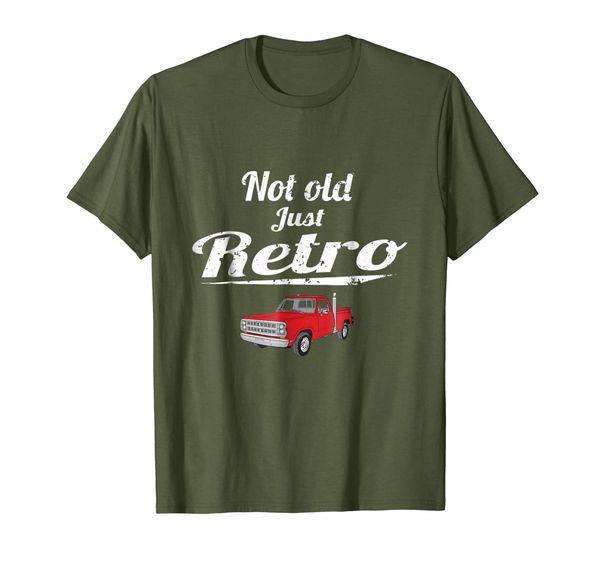 

not old just retro fun vintage red pick up truck tee shirt, White;black