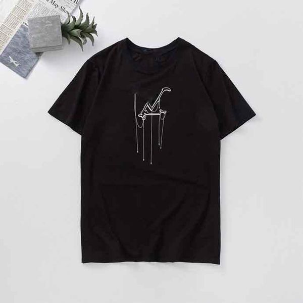 

men's women designer language letter printed classic t-shirts 21ss fashion casual short sleeve mens round neck tees with more colo, White;black