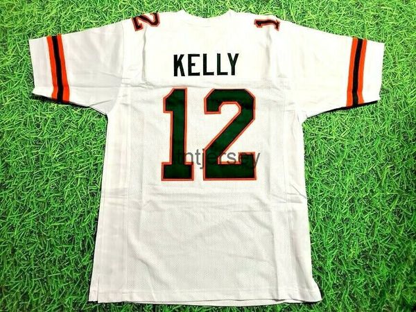 

custom jim kelly miami hurricanes white jersey stitched add any name number, Black