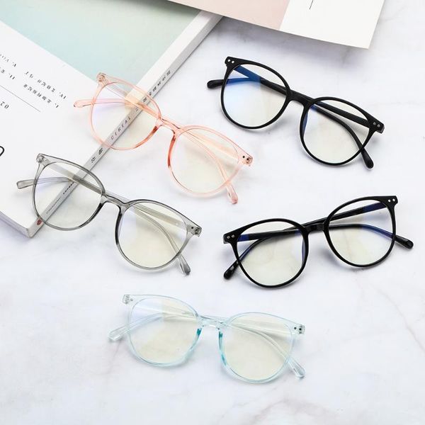 

sunglasses 1pc vintage oversized anti blue light glasses transparent round frame radiation office computer gaming goggles, White;black