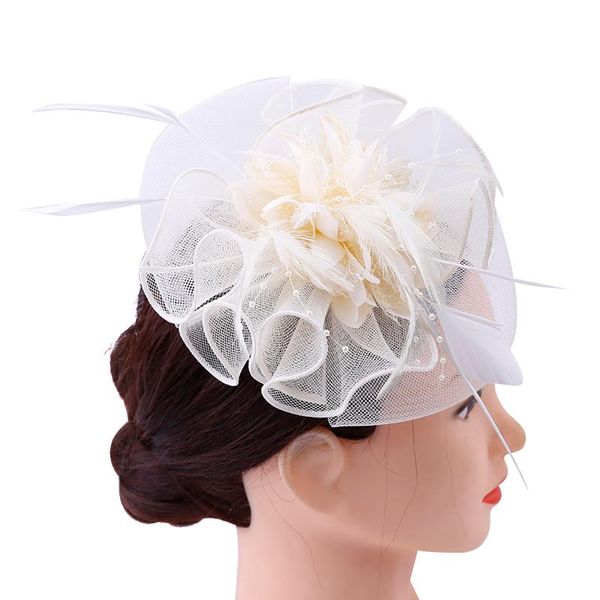 

hair clips & barrettes 16 colors fascinator with feathers and veiling ladies day wedding bridal party brides accessories bride headdress, Golden;silver