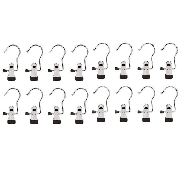 

laundry hanging hooks,shoe hanger organizer for closet,stainless steel portable hangers closet trip(black,16) & racks